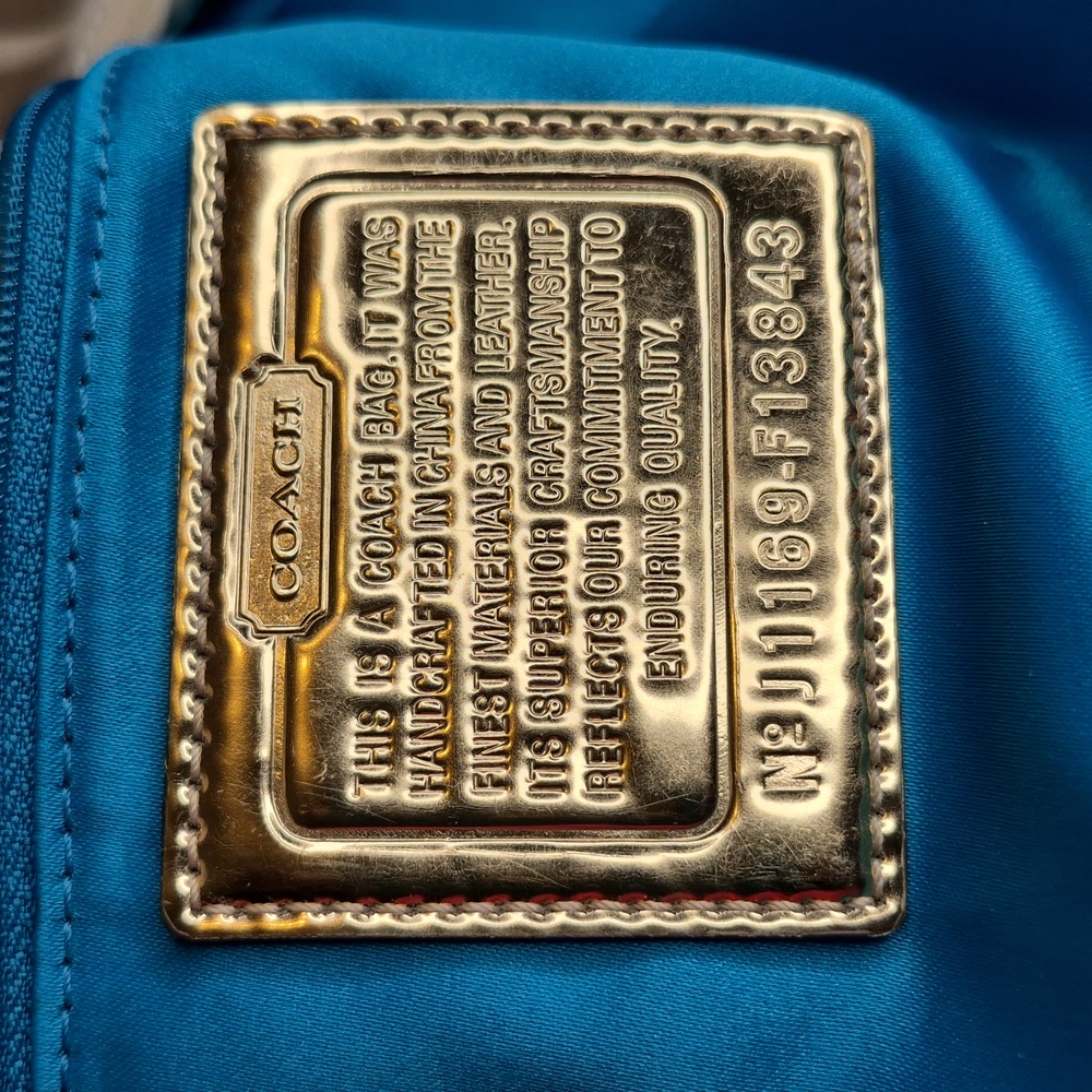 Coach Poppy Metallic Gold and Tan Tote Bag - Picture 9 of 17